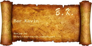Ber Kevin névjegykártya